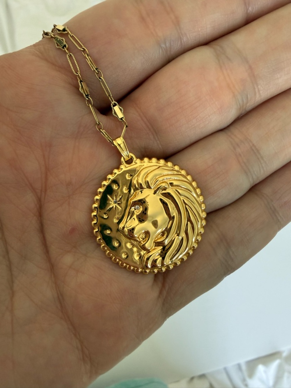 Miranda Frye Gold Lion Medallion Pendant Necklace - Women Jewelry